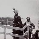 Queen Maud enter the Royal stands. It was snowing heavily during the ski jump in 1906 (Photo: Worm-Petersen, Kristiania / The Royal Court Photo Archives)